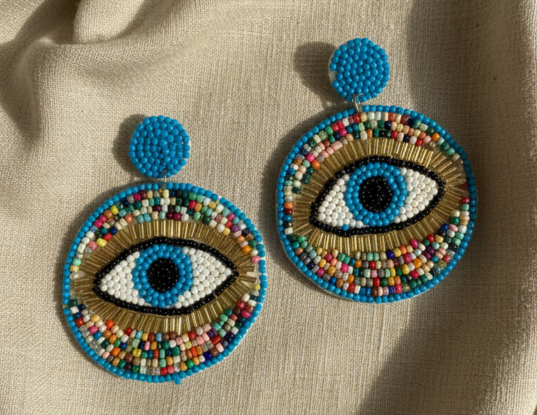 Indiriva Boho Evil Eye Earrings
