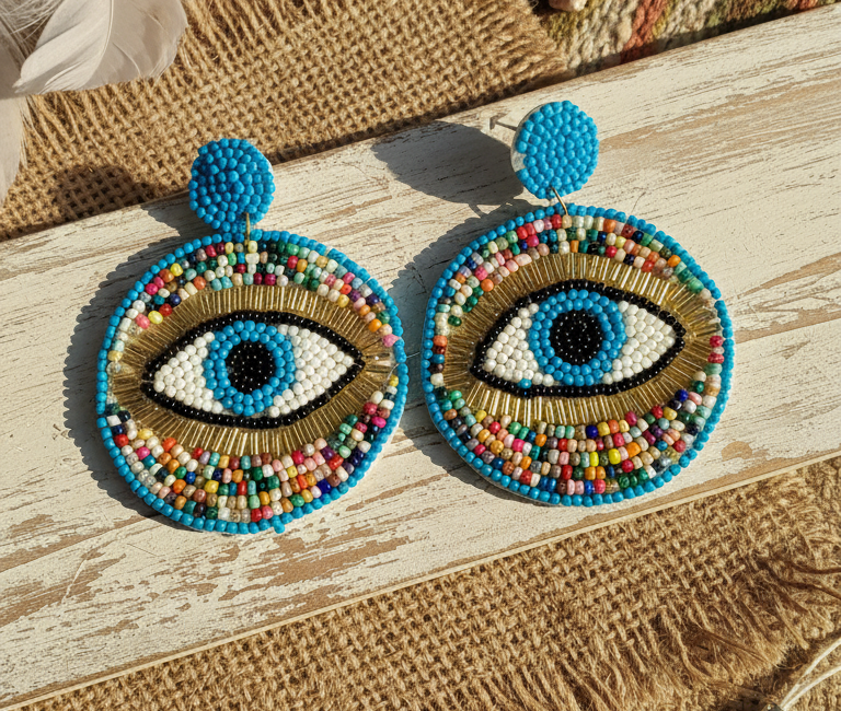 Indiriva Boho Evil Eye Earrings