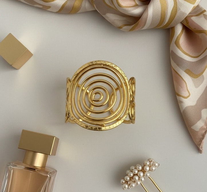 Indiriva Golden Spiral Cuff
