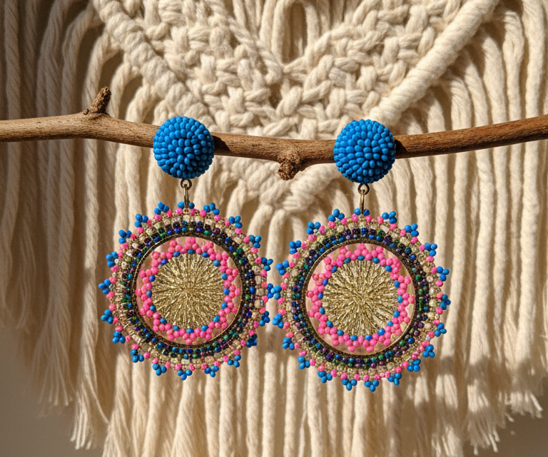 Indiriva Mandala Beaded Earrings