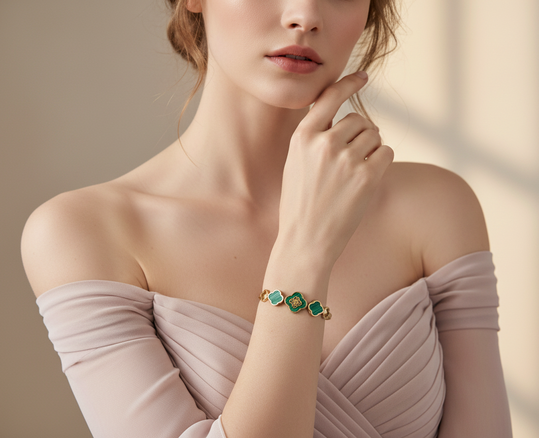Indiriva Opulent Clover Charm Bracelet