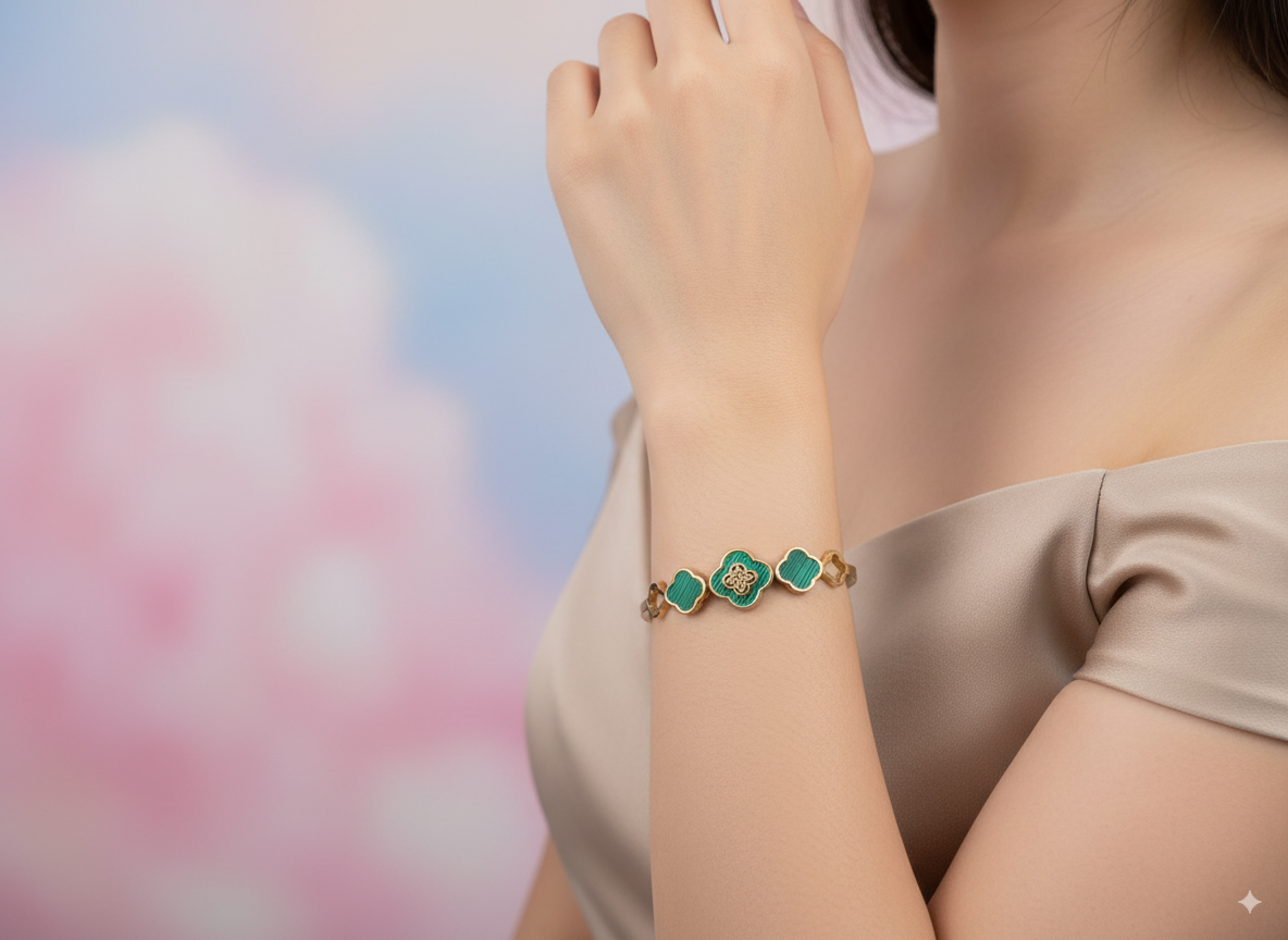 Indiriva Opulent Clover Charm Bracelet