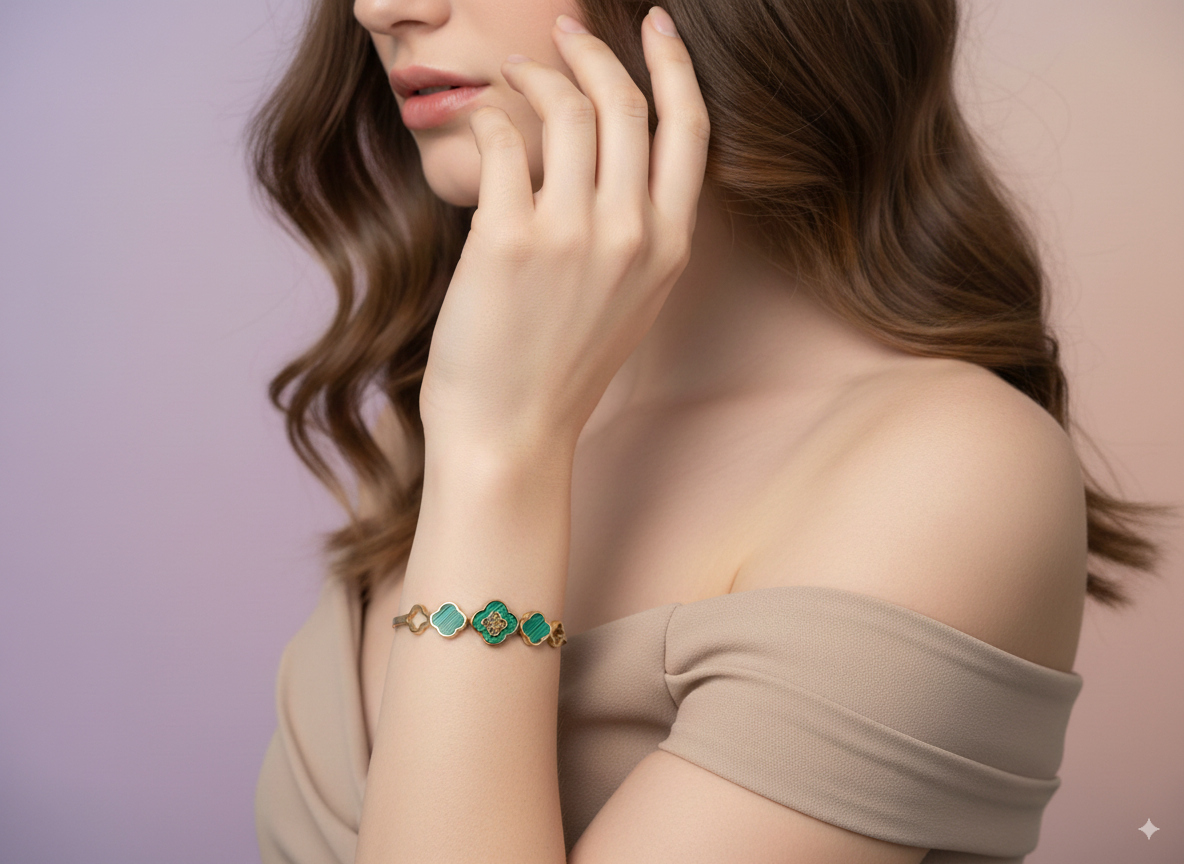 Indiriva Opulent Clover Charm Bracelet