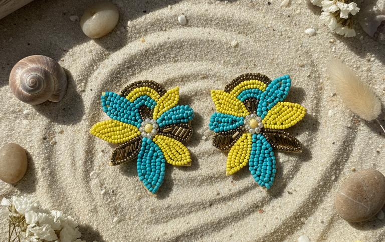 Indiriva Sunny Bloom Beaded Earrings