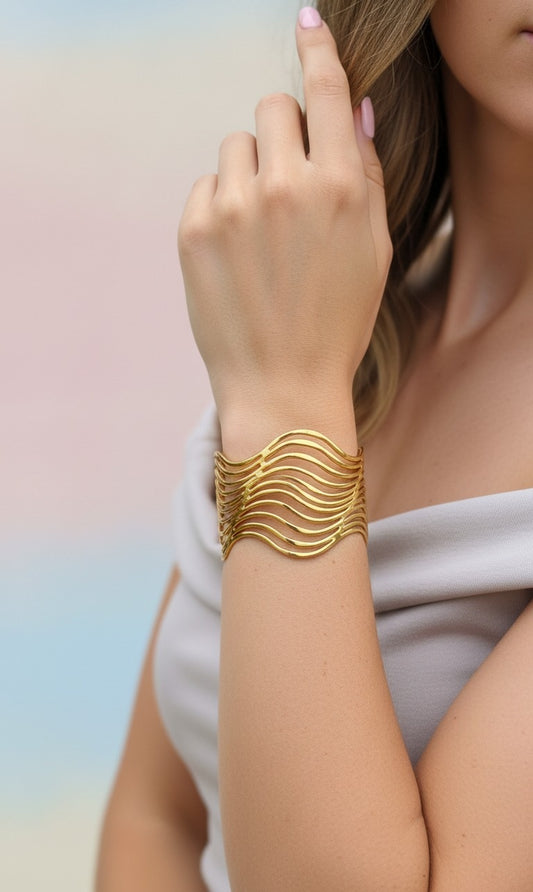 Indiriva Wavegold Cuff