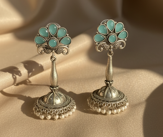 Indiriva Aqua Bloom Jhumkas