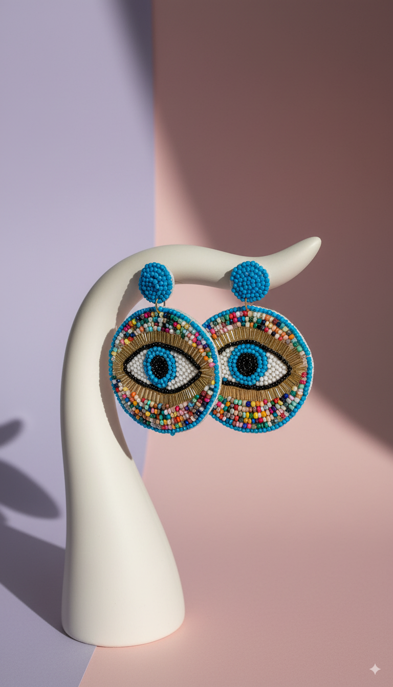 Indiriva Boho Evil Eye Earrings