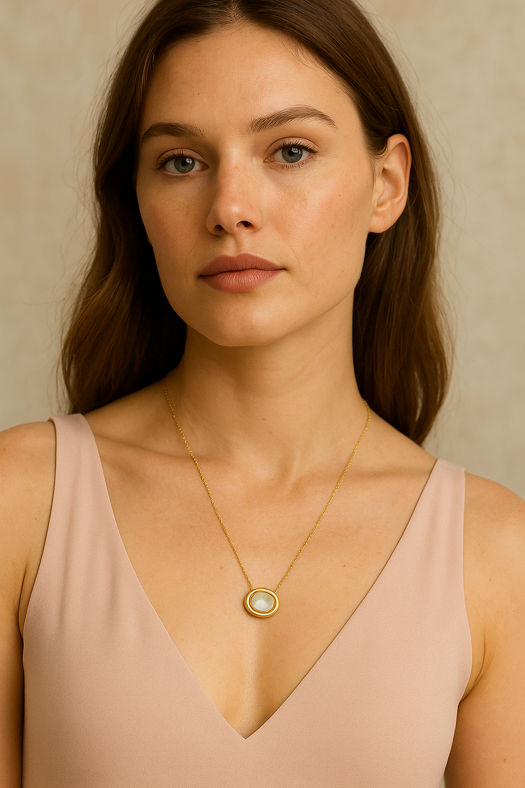 Indiriva Elliptical Pendant Necklace