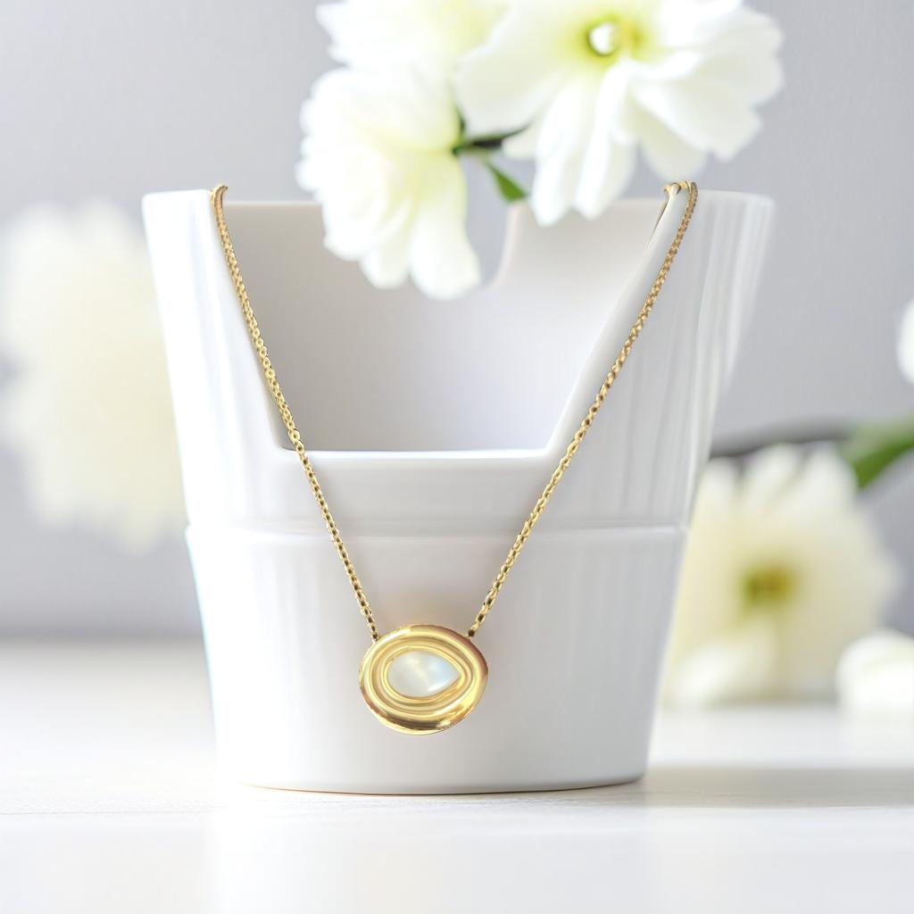 Indiriva Elliptical Pendant Necklace