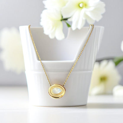 Indiriva Elliptical Pendant Necklace