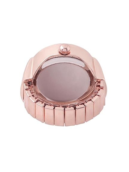 Indiriva Classic Rose-Gold Quartz Finger Ring Watch| White Dial