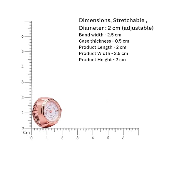 Indiriva Classic Rose-Gold Quartz Finger Ring Watch| White Dial