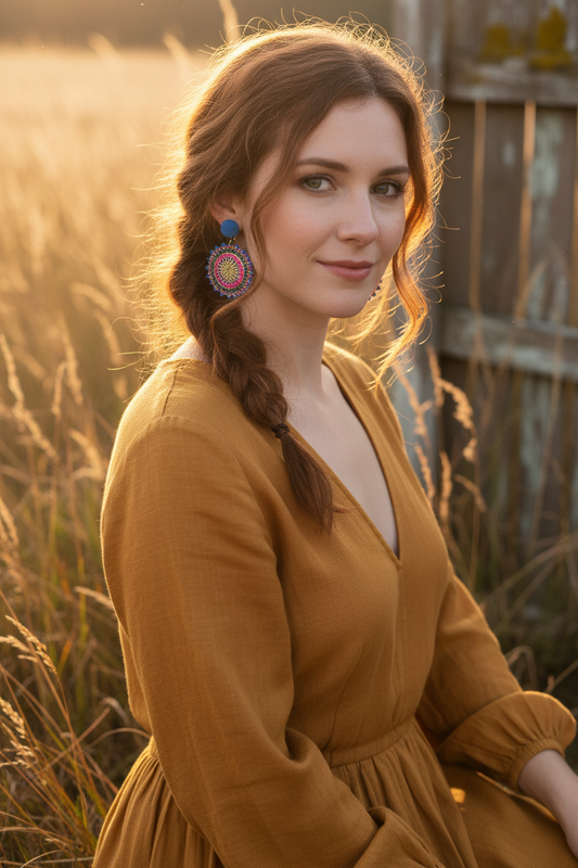 Indiriva Mandala Beaded Earrings